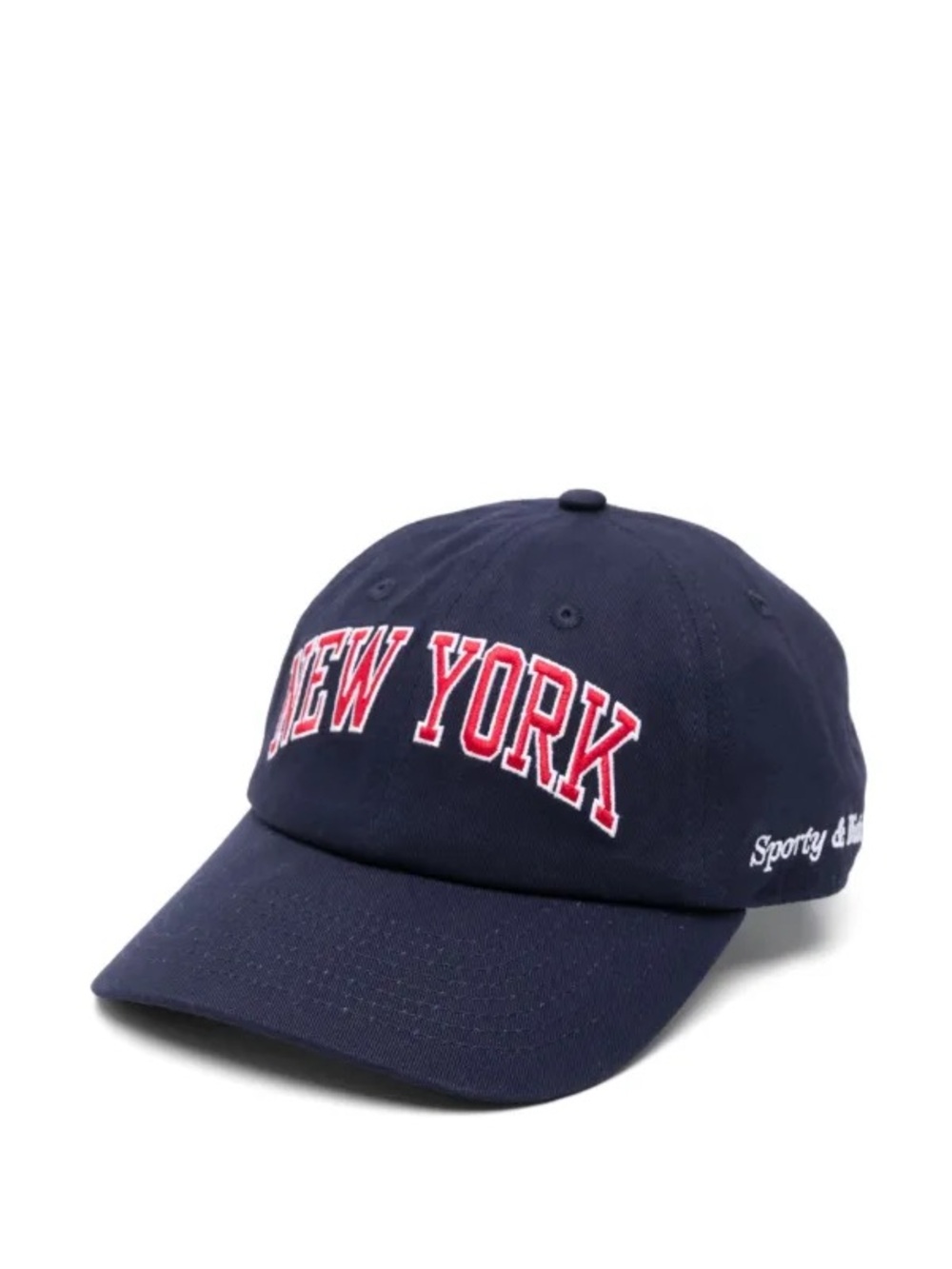 Sporty & Rich Navy Cap with Red 'NEW YORK' Embroidery
